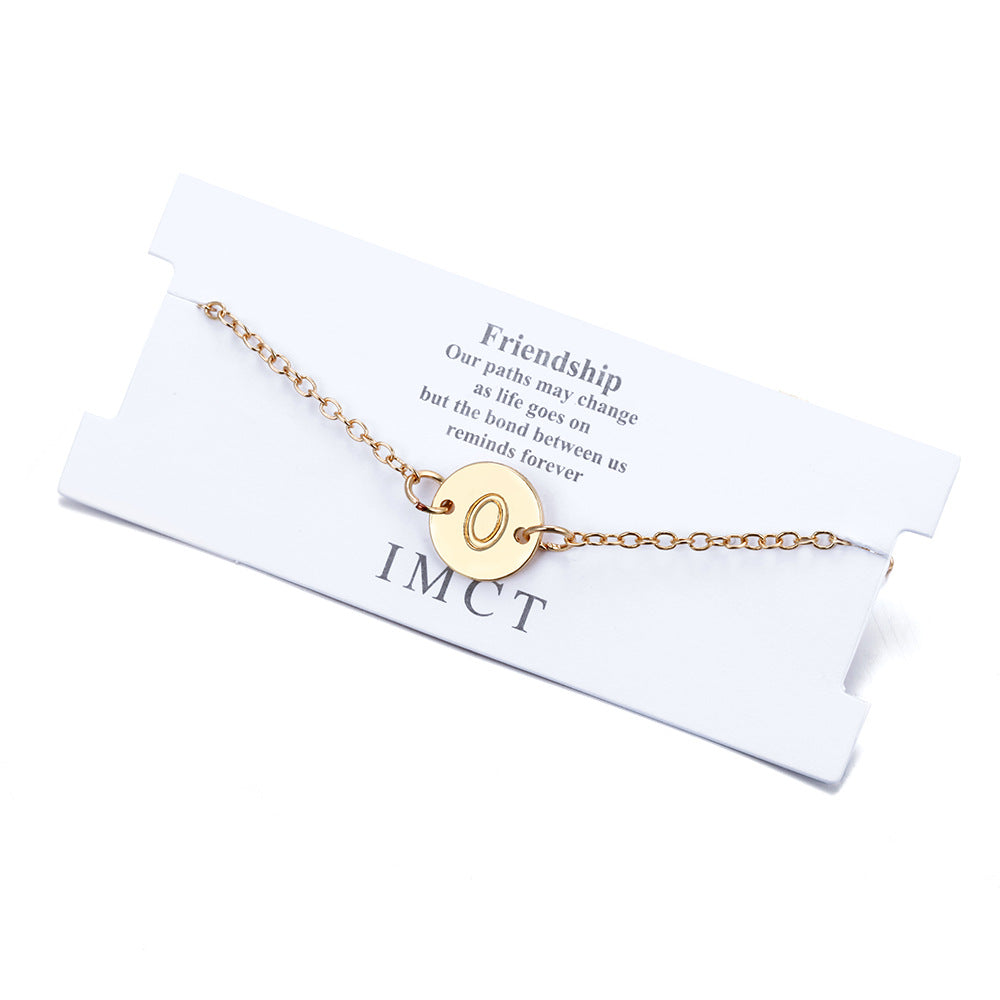 Pulsera Redonda De Aleación De 26 Alfabetos al por mayor